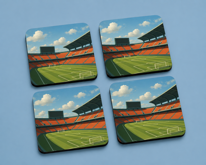 Football Stadium Illustration 10 x 10 cm drink coaster by Artistic Affairs
