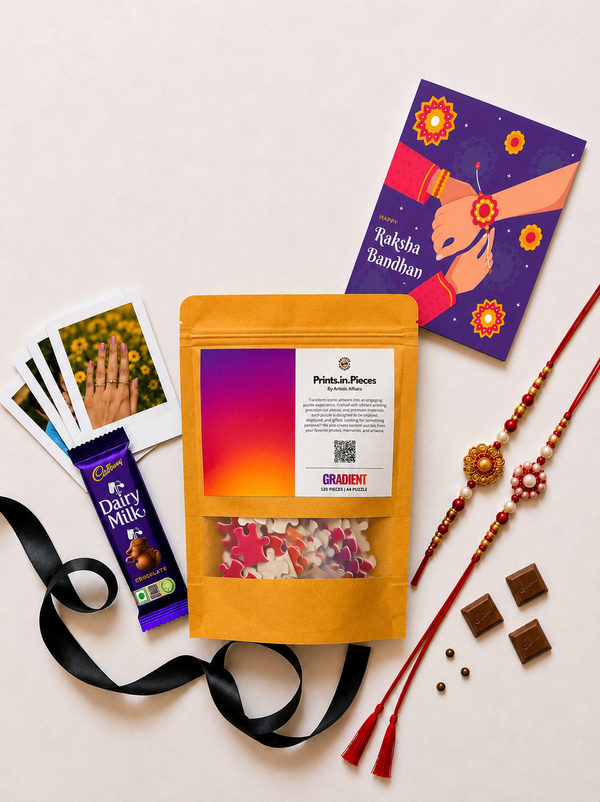 Iconic Artwork Puzzle Rakhi Hamper