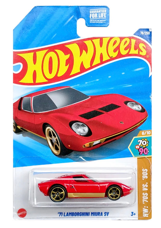 EXCLUSIVES Hot Wheels '71 Lamborghini Miura SV- Red