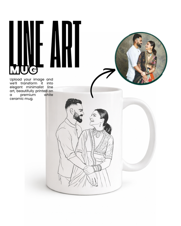 Line art customised mug