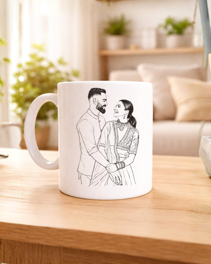 Line art customised mug
