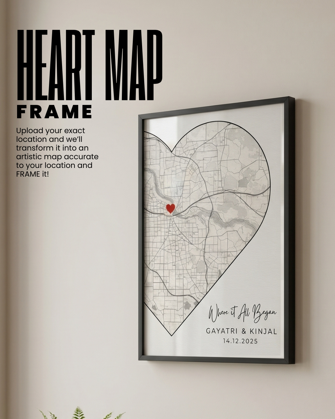 Heart map customised frame