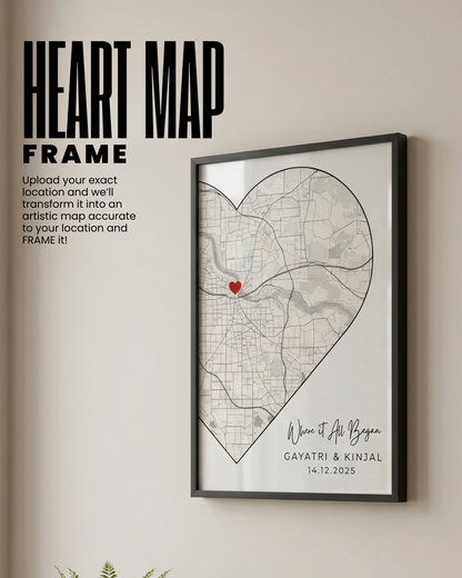 Heart map customised frame