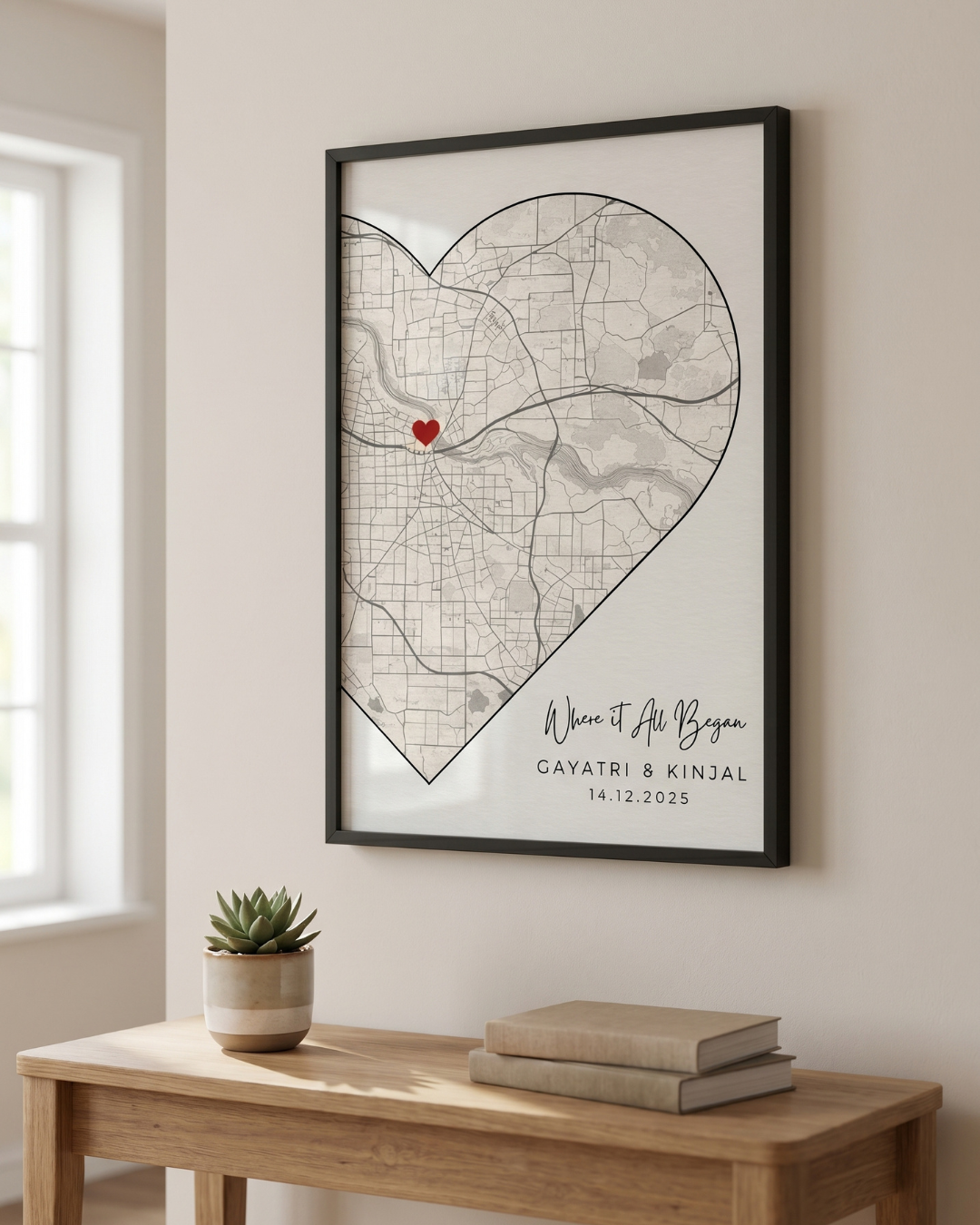Heart map customised frame