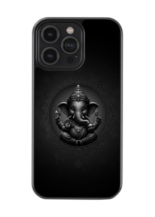 Divine Ganesha Black Phone Case – Artistic Affairs | Spiritual Designer Cover
