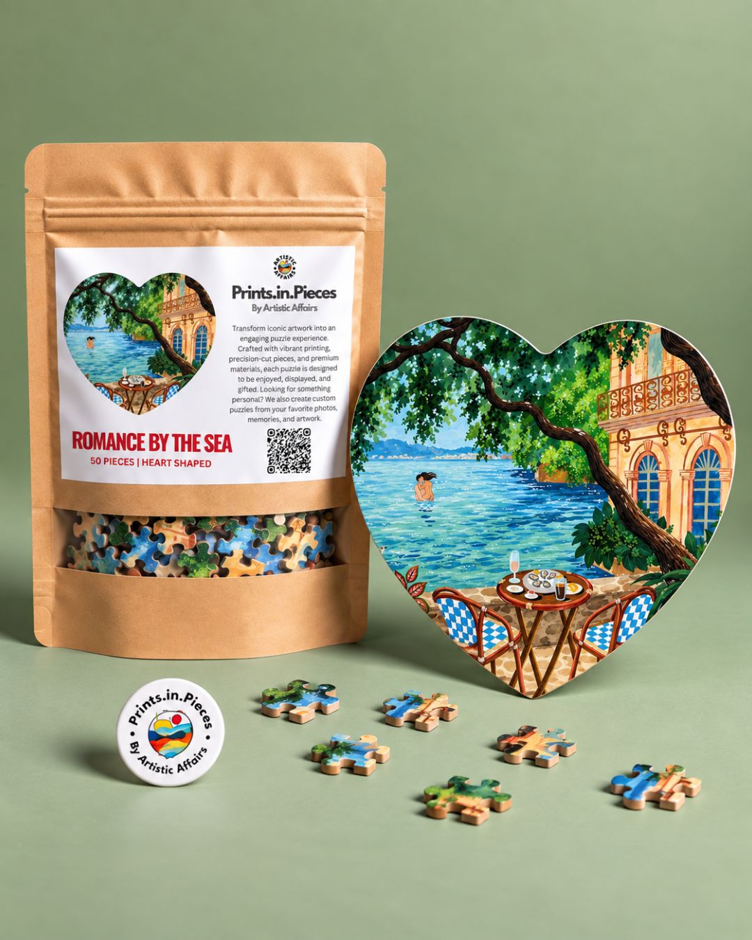 Romance by the Sea Heart-Shaped Puzzle