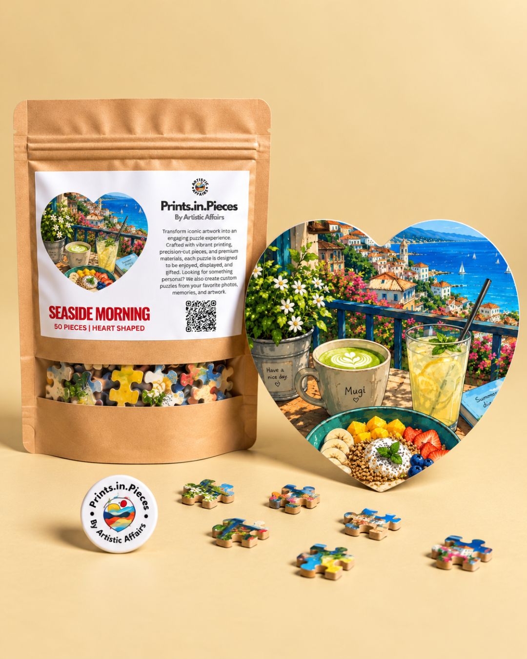 Seaside Morning Heart-Shaped Puzzle