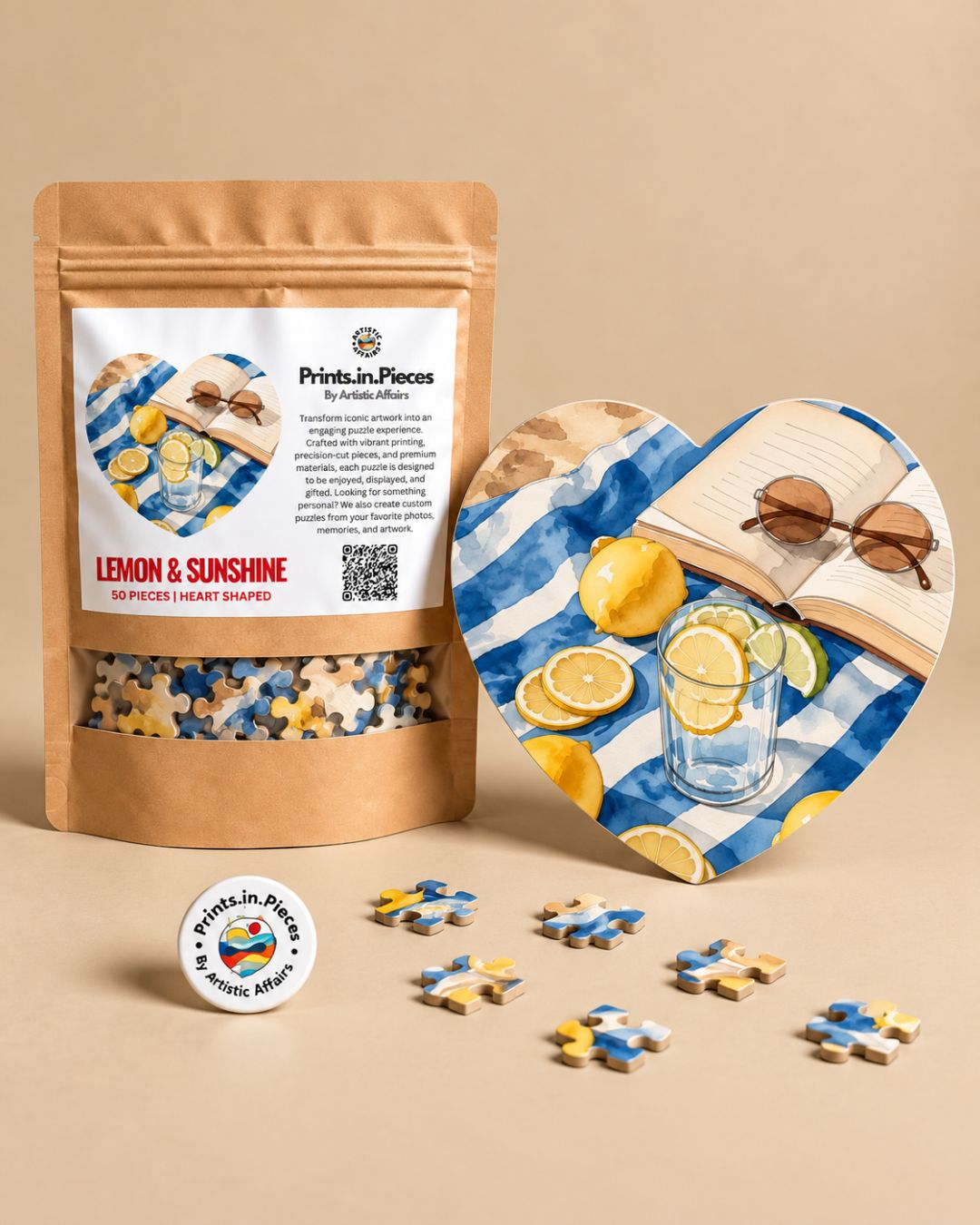 Lemon & Sunshine Heart-Shaped Puzzle