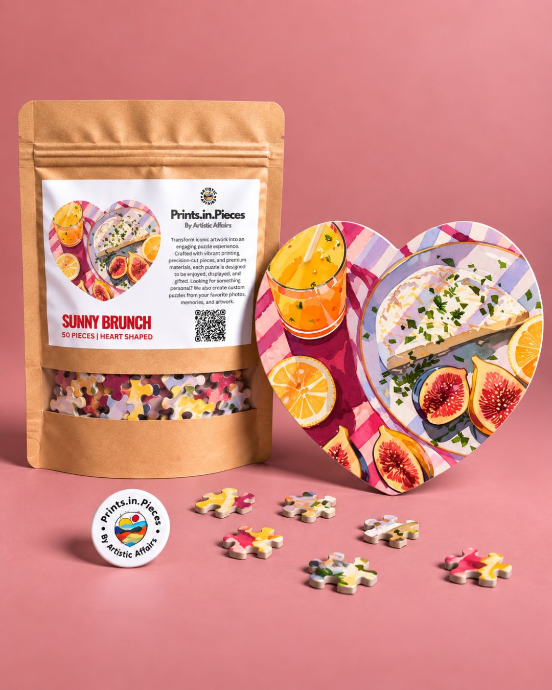 Sunny Brunch Heart-Shaped Puzzle