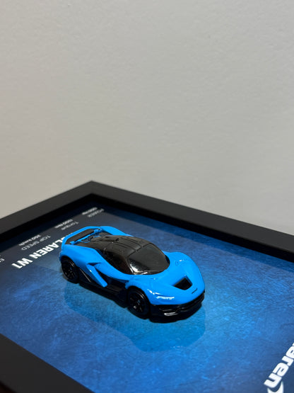 McLaren W1 Blue 3d Hotwheels Car Frame