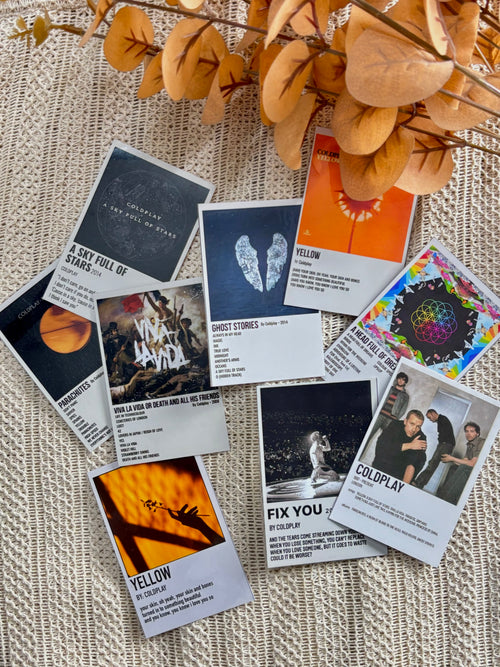 Coldplay Vintage Polaroid Set of 9 – British Rock Band Fan Prints