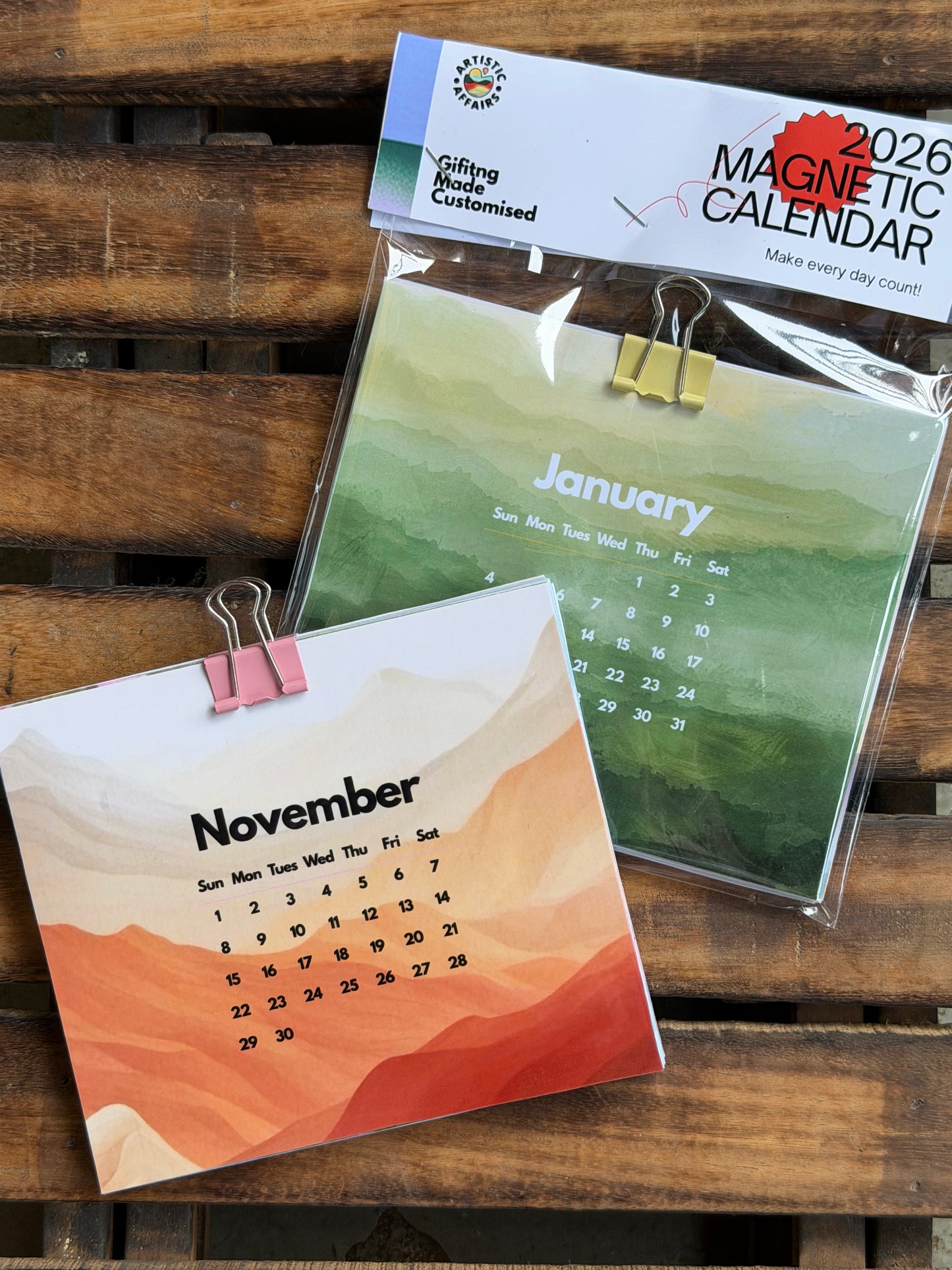 Magnetic Aesthetic Calendar 2026 (Pack of 1)
