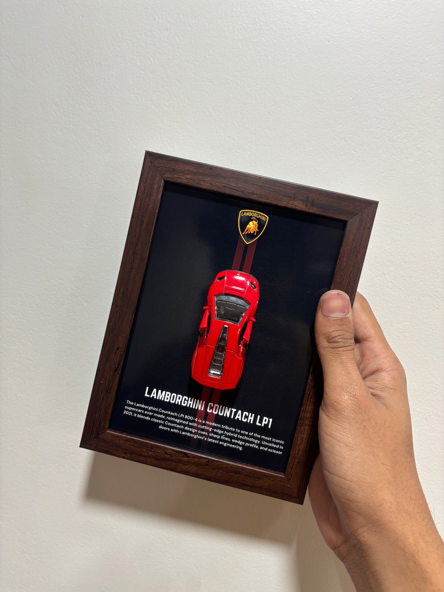 Lamborghini Countach 3d Car Frame (Red)