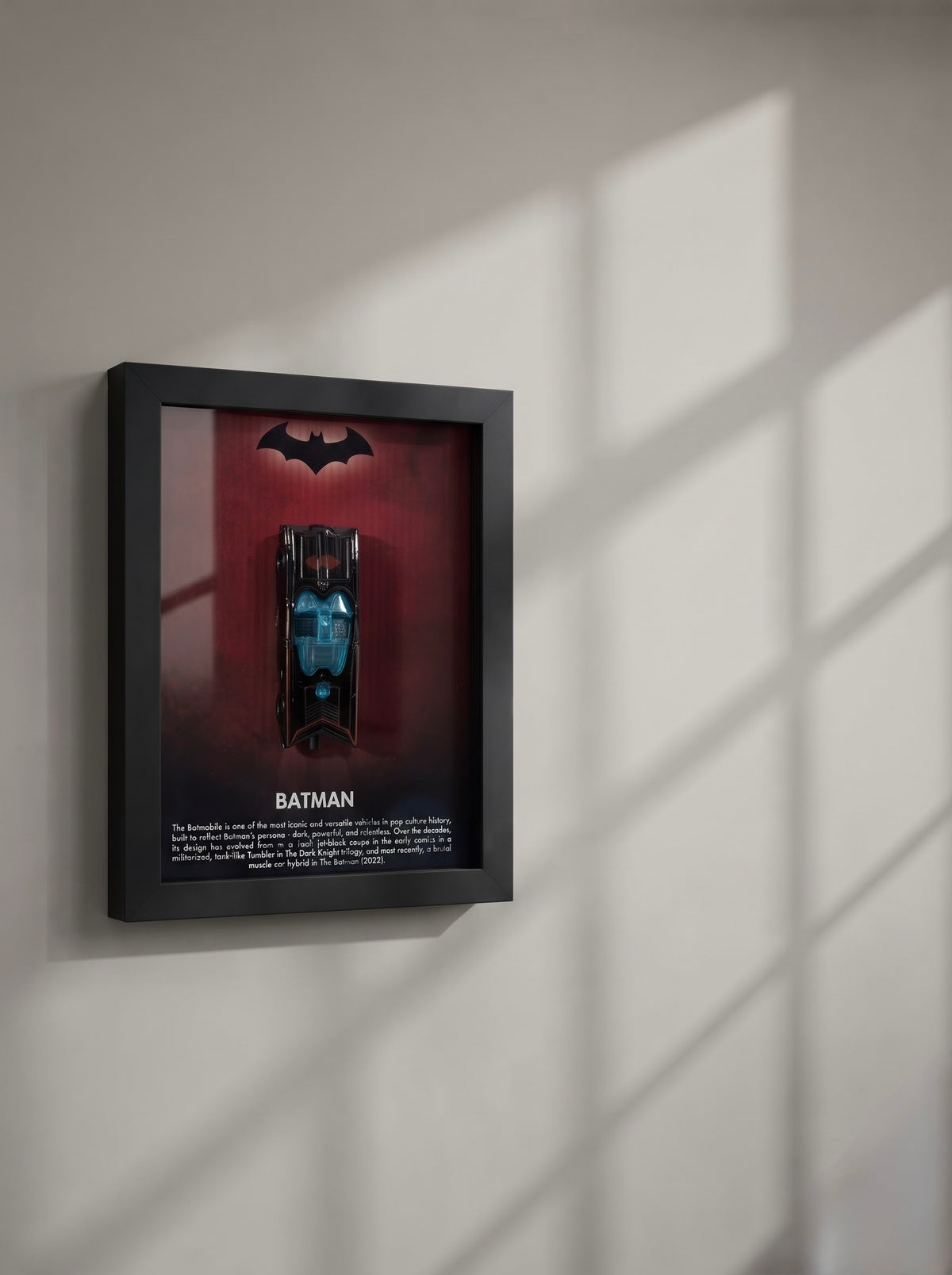 Batman Batmobile Blue Neon 3D Car Frame