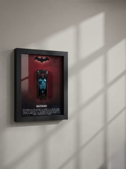 Batman Batmobile Blue Neon 3D Car Frame