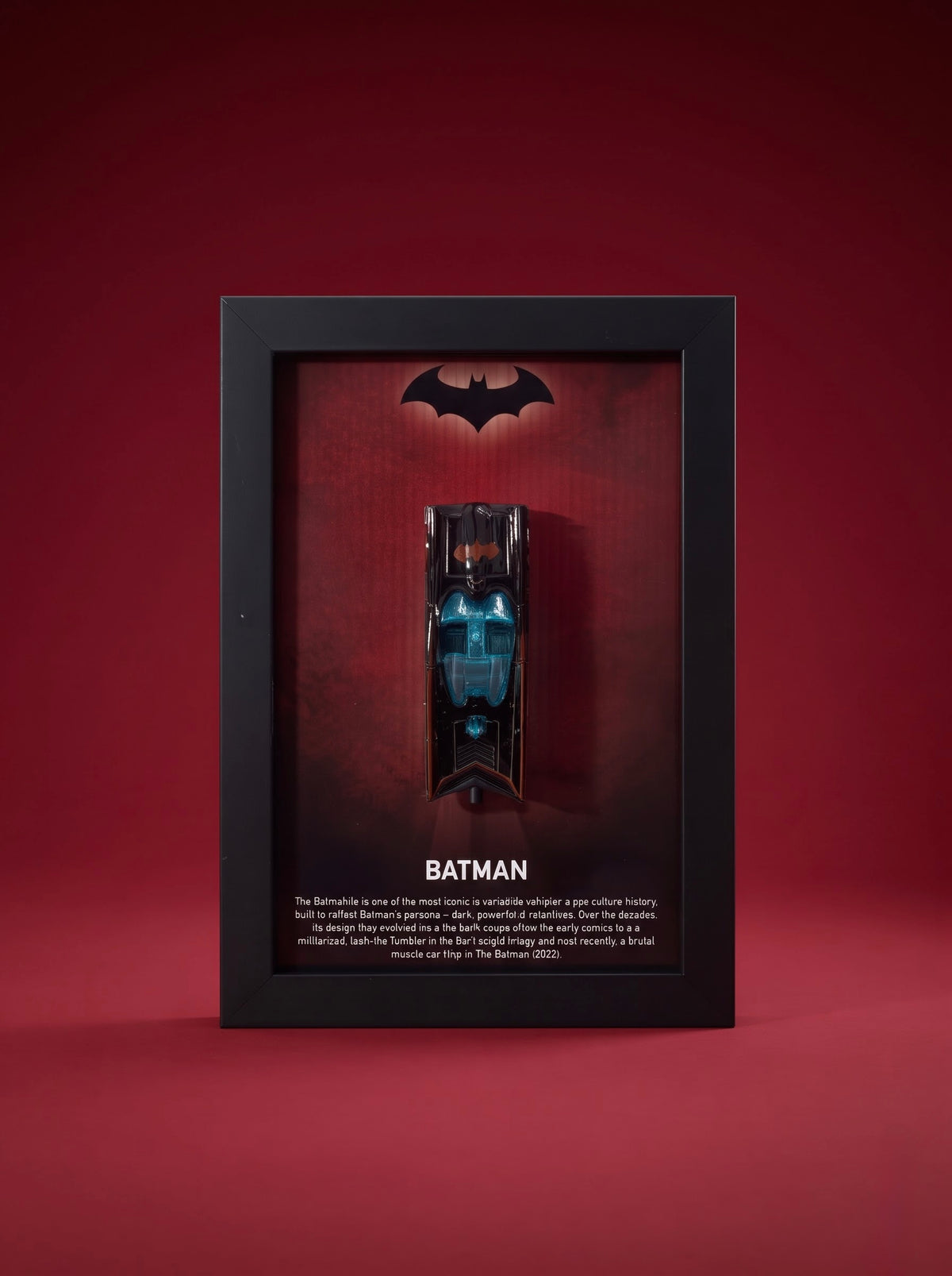 Batman Batmobile Blue Neon 3D Car Frame