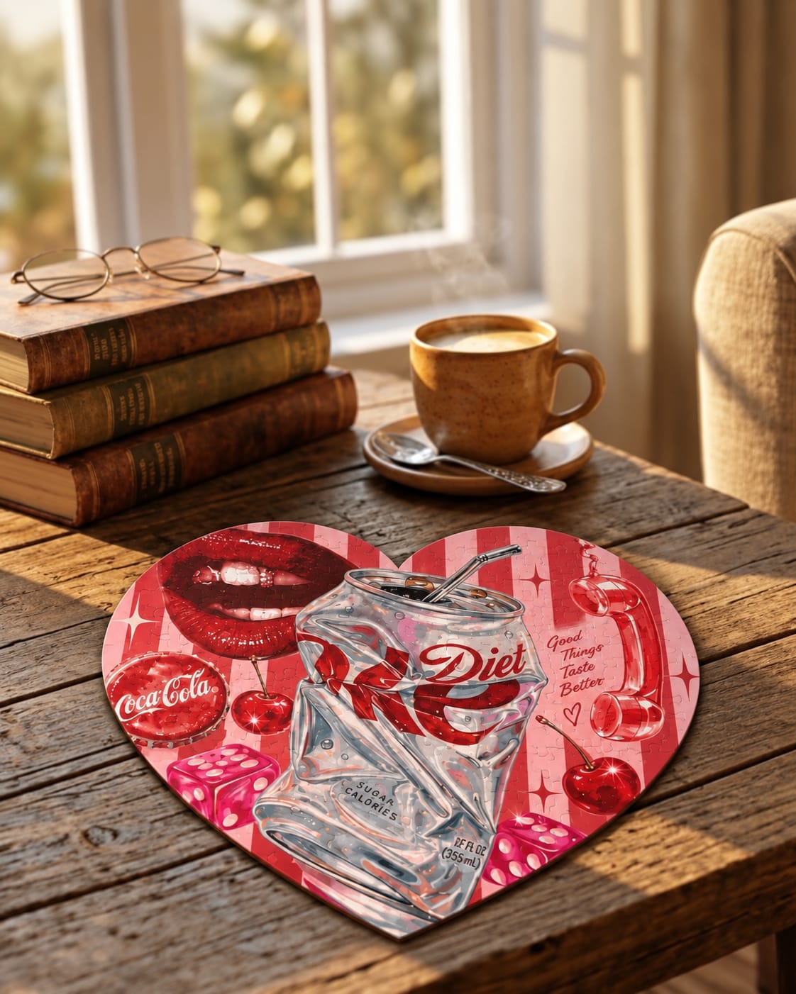 Diet Coke Classics Pop Art Heart Shaped Puzzle