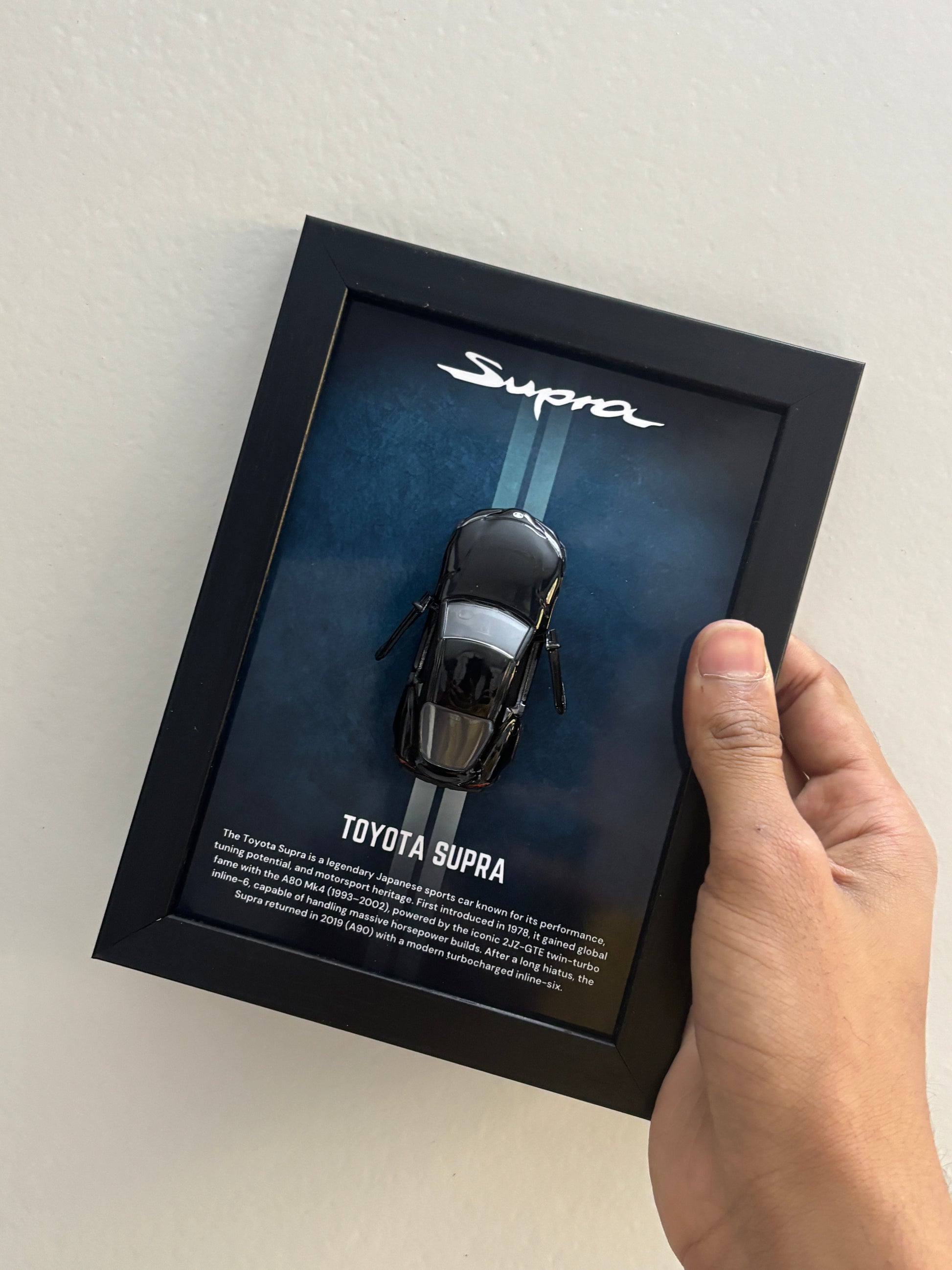 Toyota Supra Detachable Hot Wheels Car Frame - Diecast Display India View 3 - Artistic Affairs