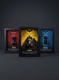 Batmobile 3D Car Frame Set of 3 — Red, Gold & Blue