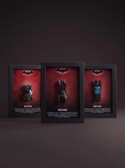 Batmobile 3D Car Frame Set of 3 — Red Trilogy
