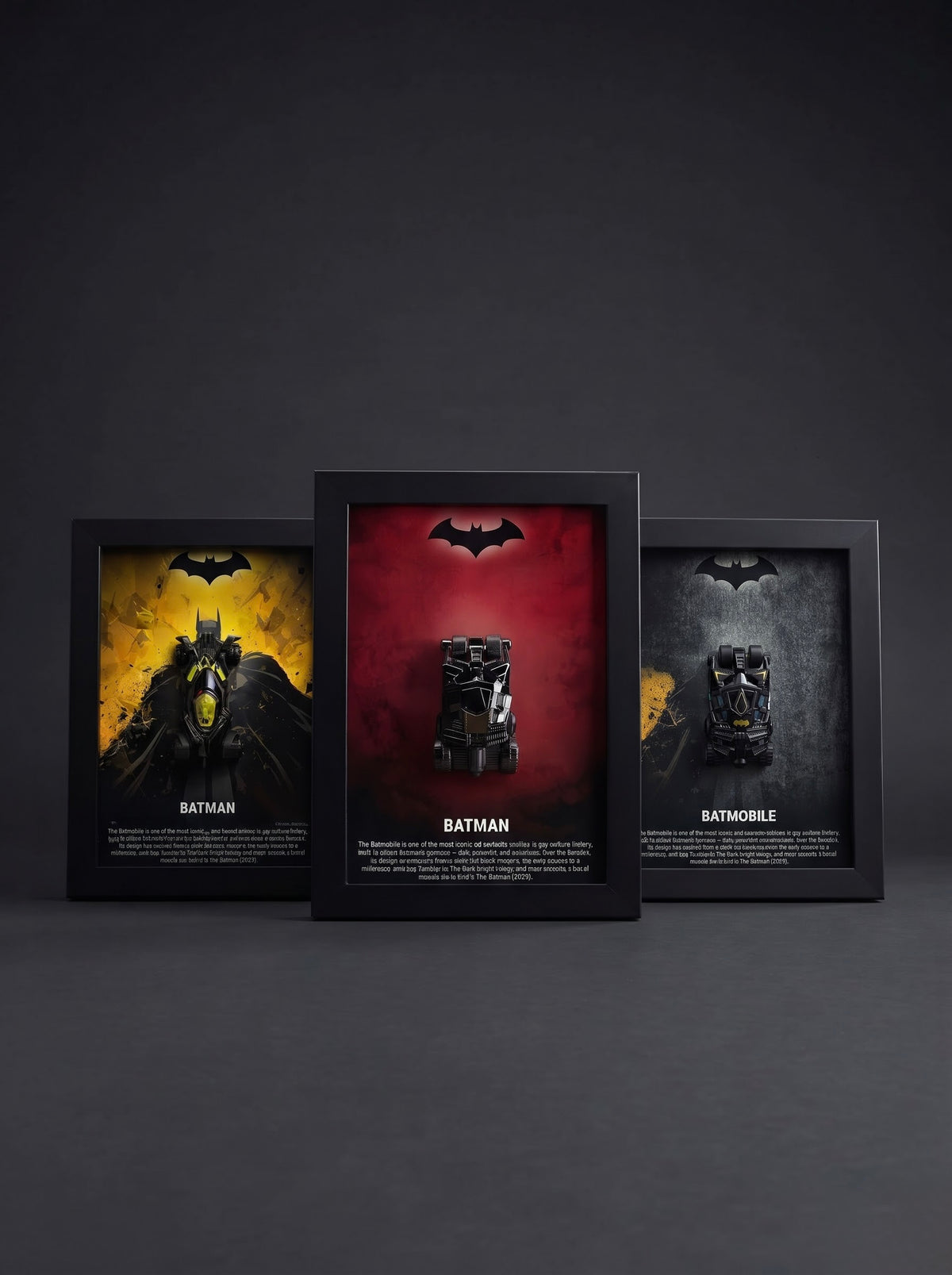 Batmobile 3D Car Frame Set of 3 — Batman Luxury Collection