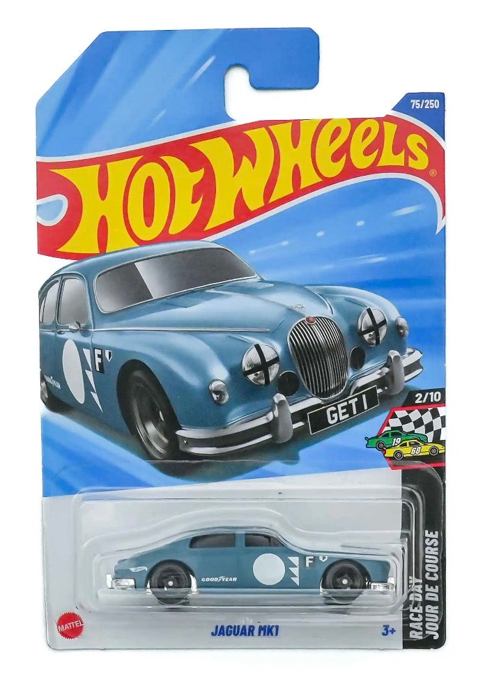 Hot Wheels Jaguar Mk1 Blue Die-Cast Car 1:64 Imported Card