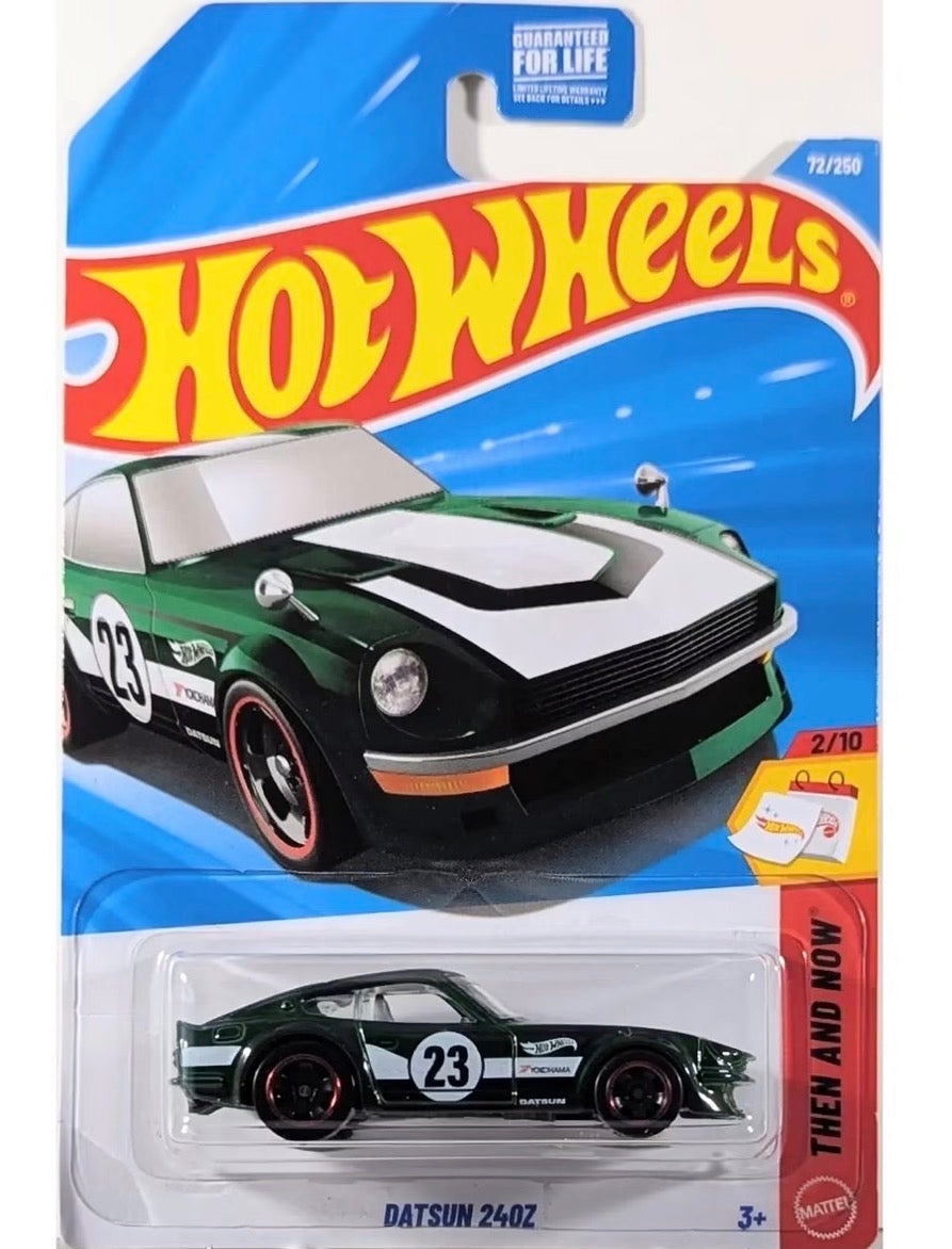 Hot Wheels Datsun 240Z Green #23 Die-Cast Car 1:64 Imported Card