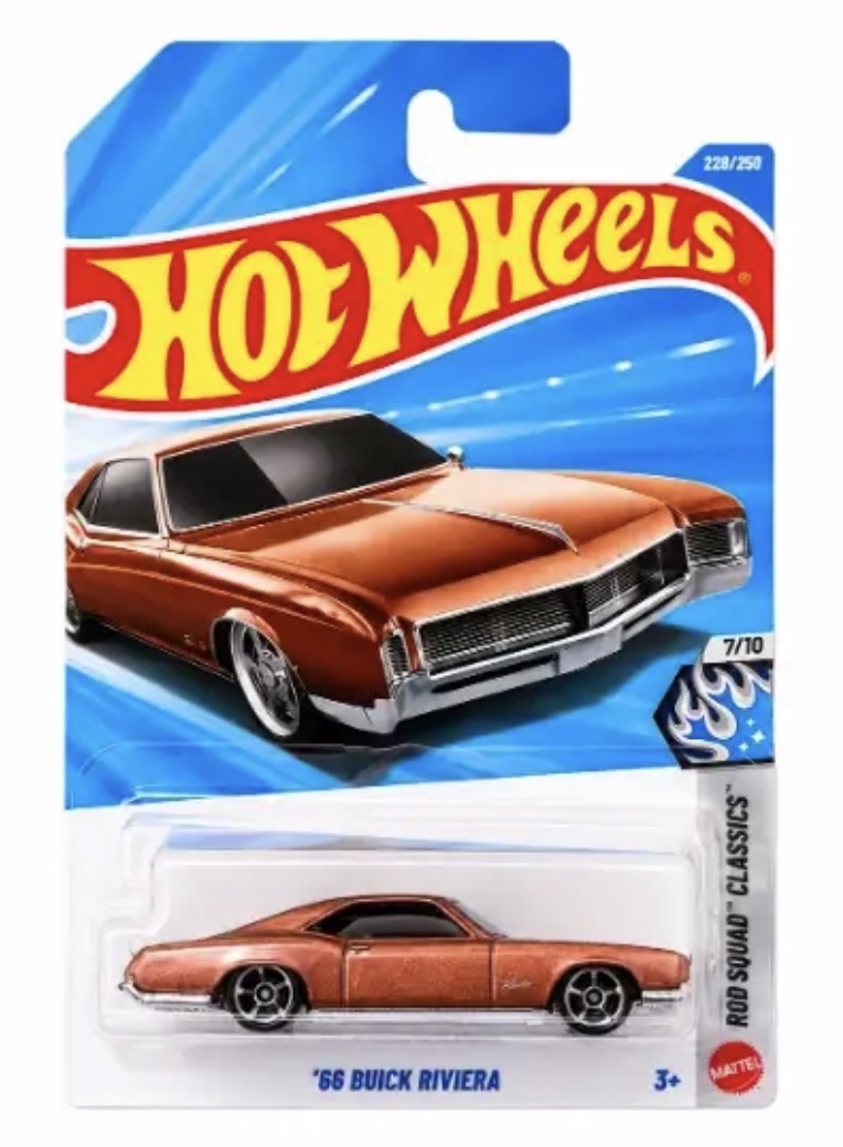 Hot Wheels '66 Buick Riviera Copper Die-Cast Car 1:64 Imported Card