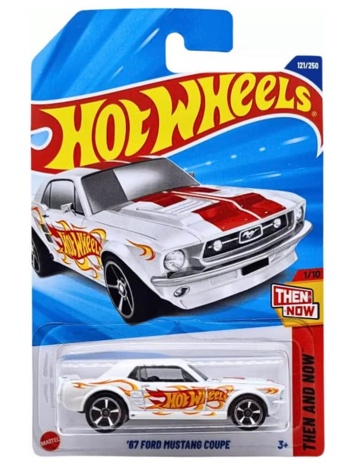 Hot Wheels '67 Ford Mustang Coupe White Die-Cast Car 1:64 Imported Card
