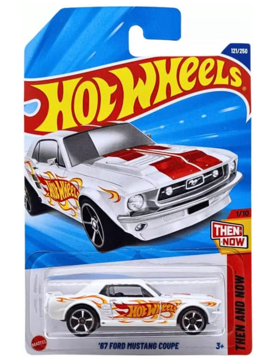 Hot Wheels '67 Ford Mustang Coupe White Die-Cast Car 1:64 Imported Card