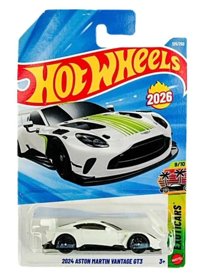Hot Wheels 2024 Aston Martin Vantage GT3 White Die-Cast Car 1:64 Imported Card
