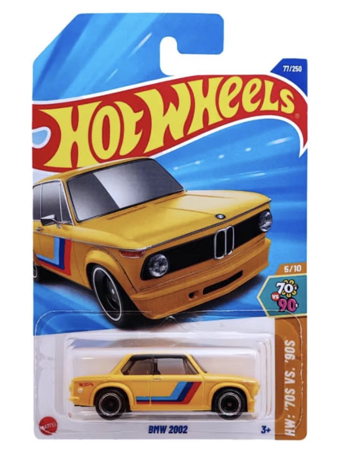 Hot Wheels BMW 2002 Yellow Die-Cast Car 1:64 Imported Card