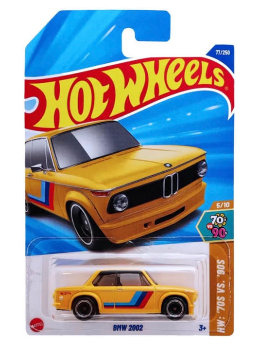 Hot Wheels BMW 2002 Yellow Die-Cast Car 1:64 Imported Card