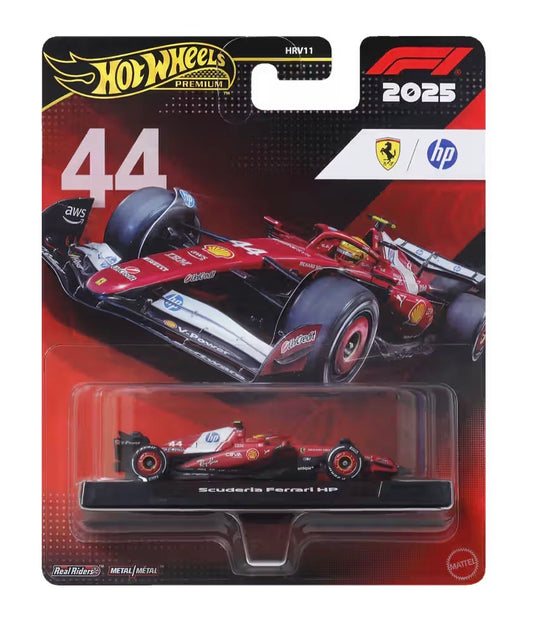 Hot Wheels Premium Scuderia Ferrari HP F1 2025 #44 Die-Cast Car 1:64 Imported Card