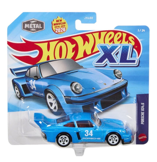 Hot Wheels XL Porsche 934.5 Blue #34 Die-Cast Car Imported Card
