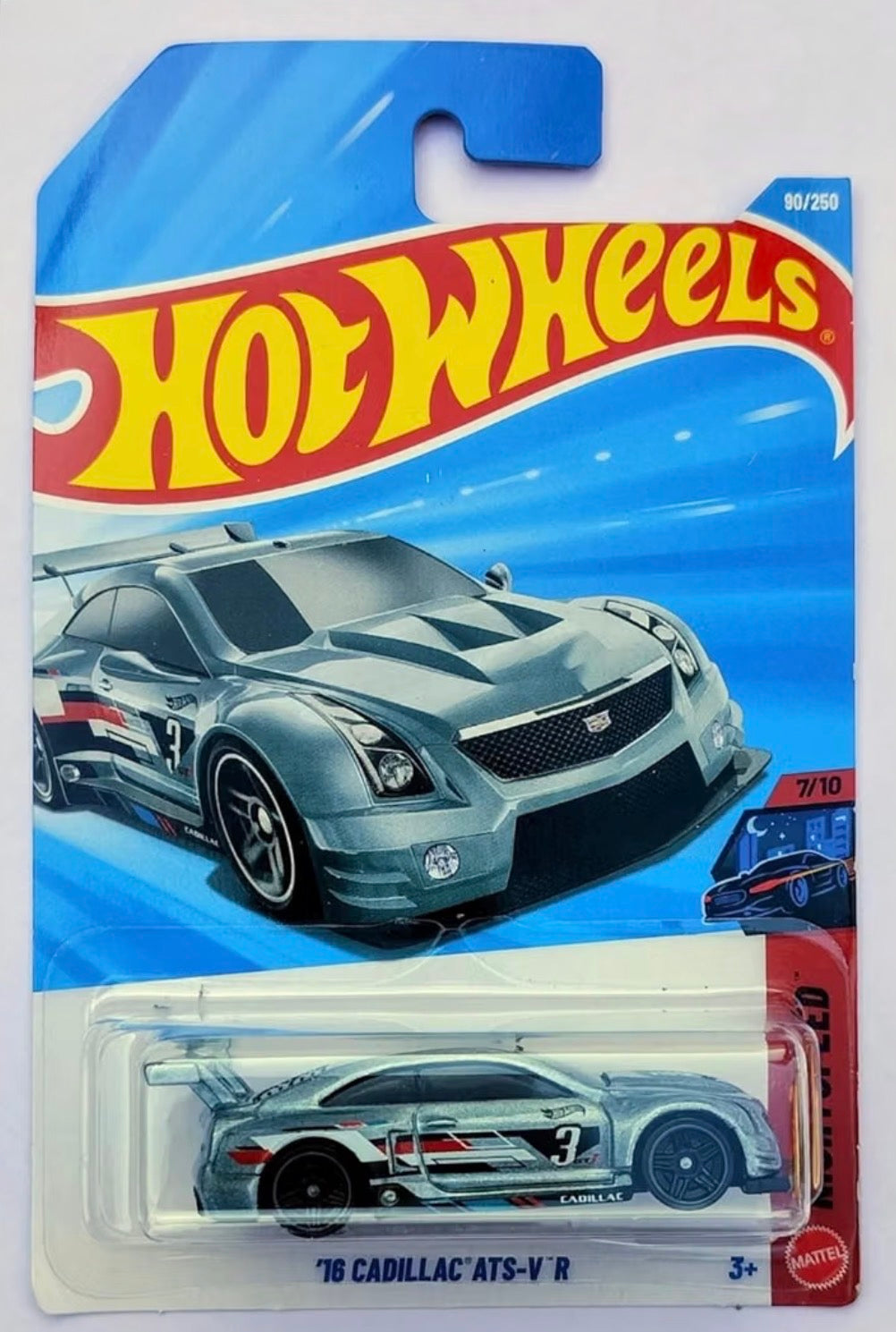 Hot Wheels '16 Cadillac ATS-V.R Silver #3 Die-Cast Car 1:64 Imported Card