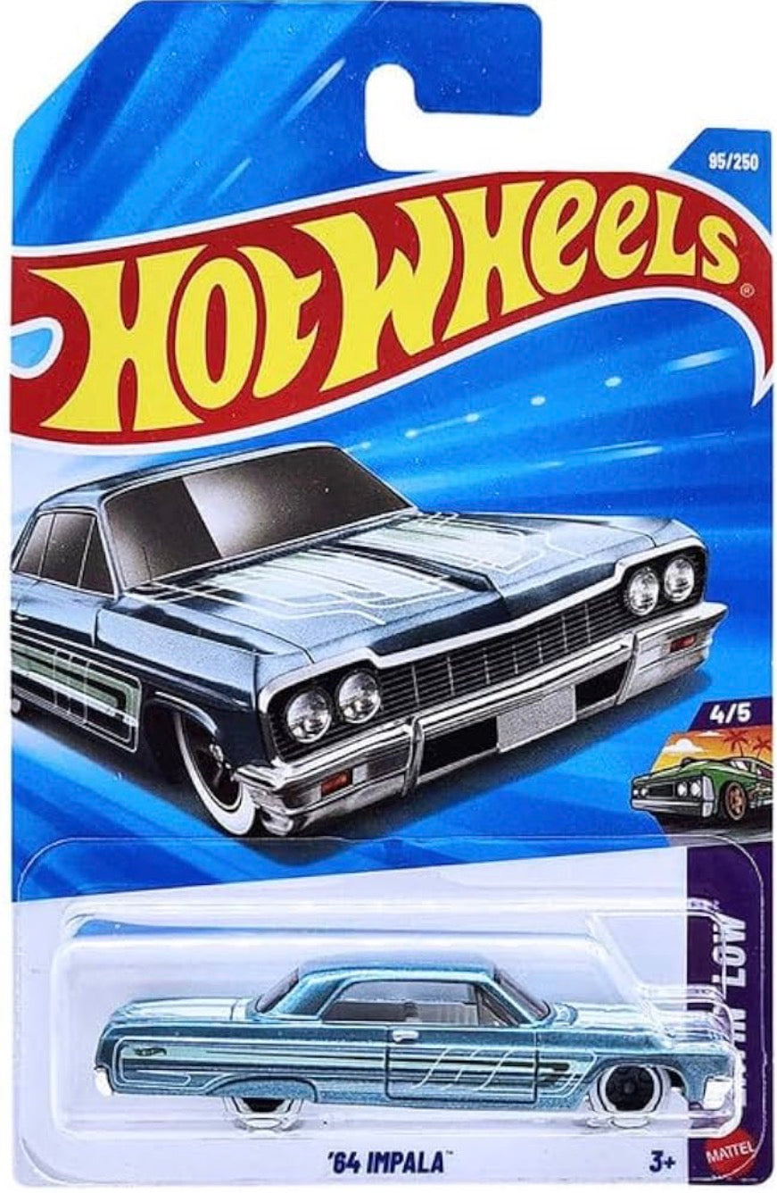 Hot Wheels '64 Impala Light Blue Die-Cast Car 1:64 Imported Card