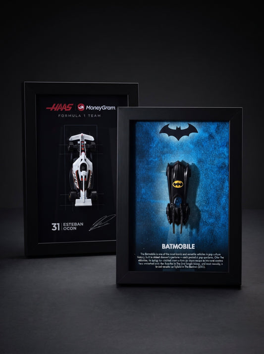 Haas F1 + Batman Blue Neon Batmobile 2-Frame 3D Car Frame Combo