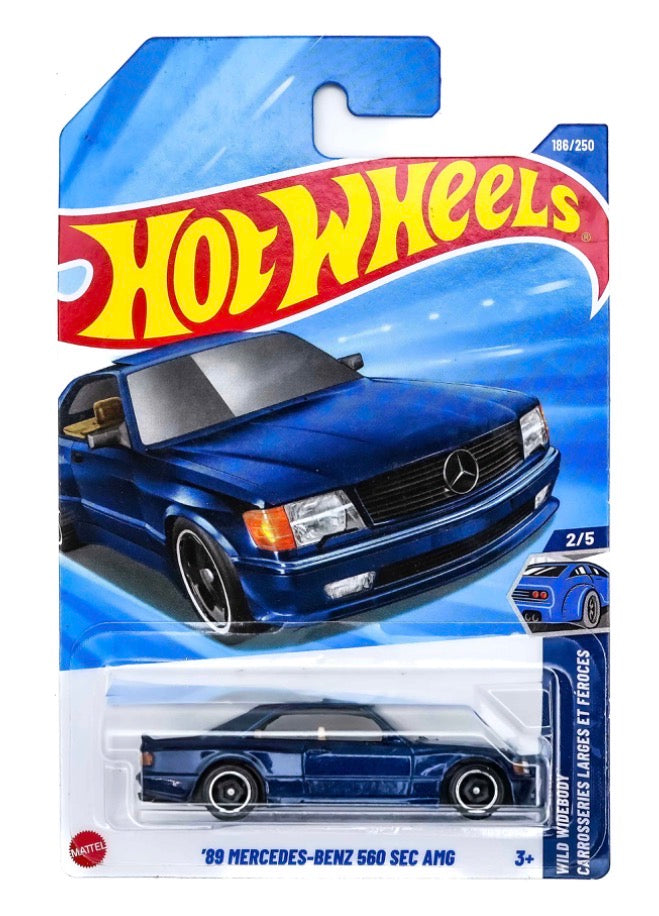 Hot Wheels '89 Mercedes-Benz 500 SEC AMG dark blue and black 1:64 die-cast car