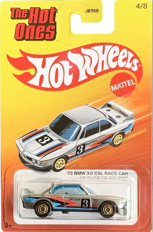 Hot Wheels The Hot Ones '73 BMW 3.0 CSL Race Car silver with Bilstein #3 livery 1:64 die-cast