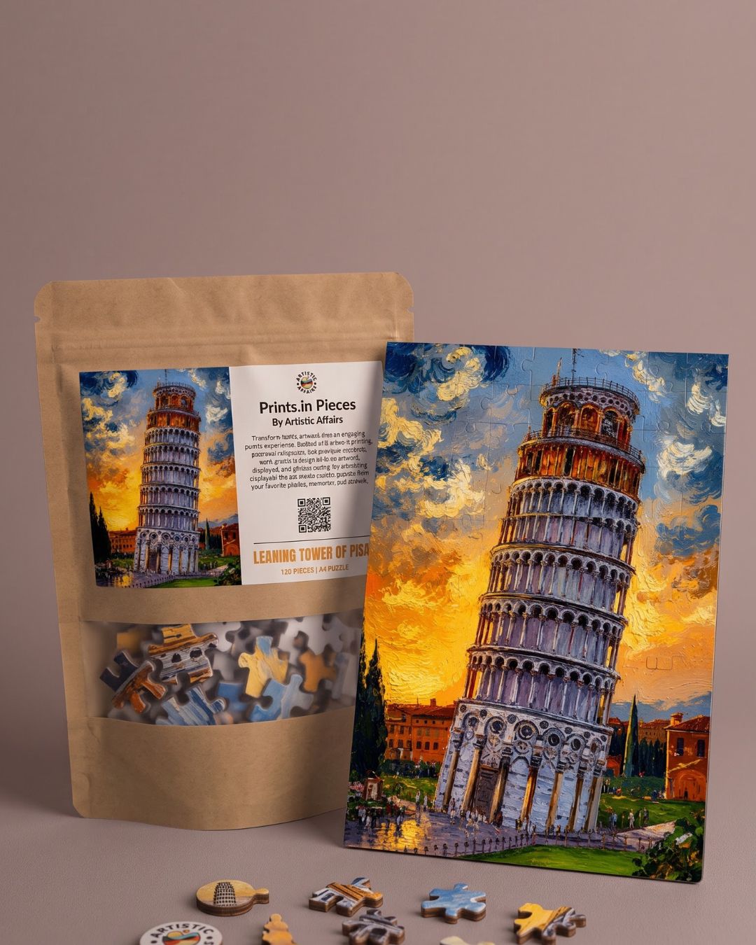 Leaning Tower of Pisa Puzzle | 120 Piece A4 Landmark Jigsaw