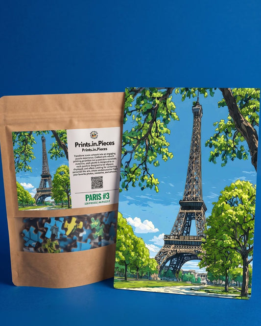 Eiffel Tower Champ de Mars Puzzle | 120 Piece A4 Paris Jigsaw
