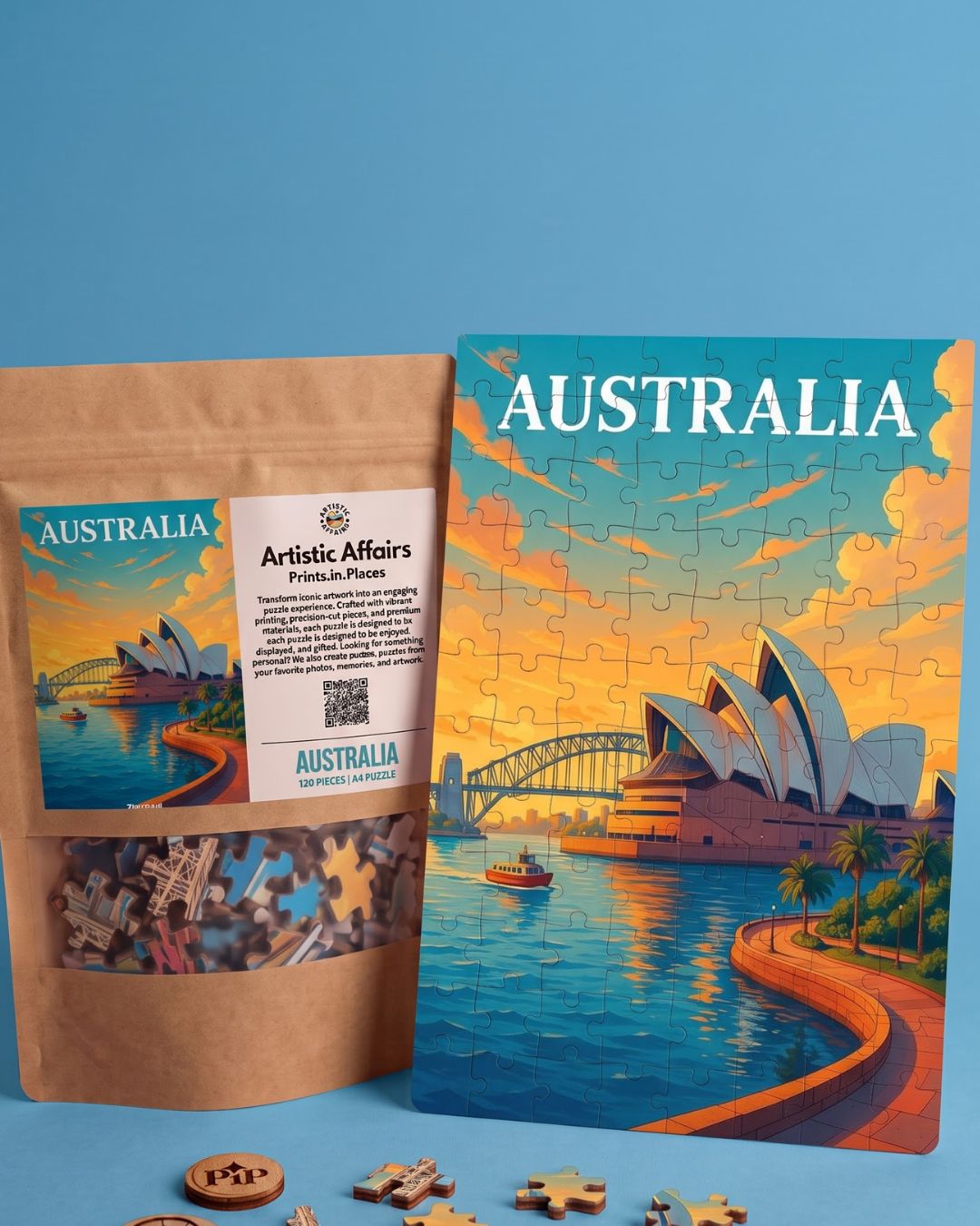 Sydney Opera House Sunset Puzzle | 120 Piece A4 Landmark Jigsaw