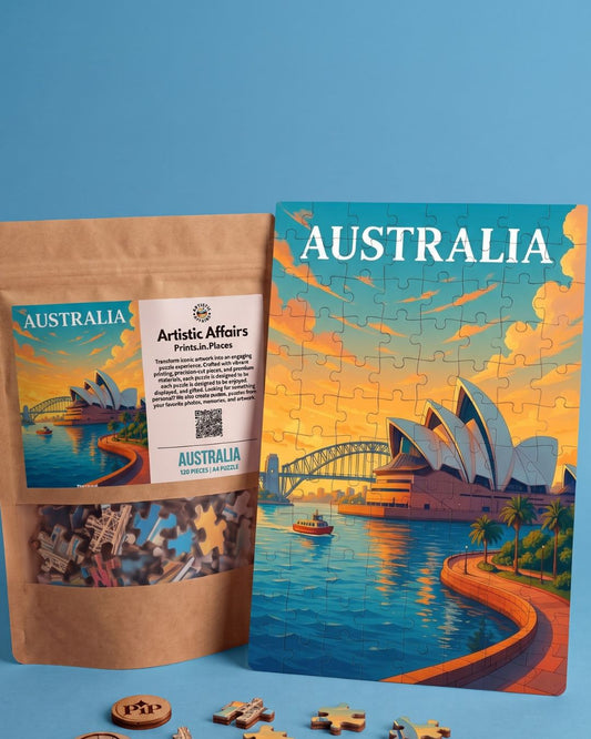 Sydney Opera House Sunset Puzzle | 120 Piece A4 Landmark Jigsaw