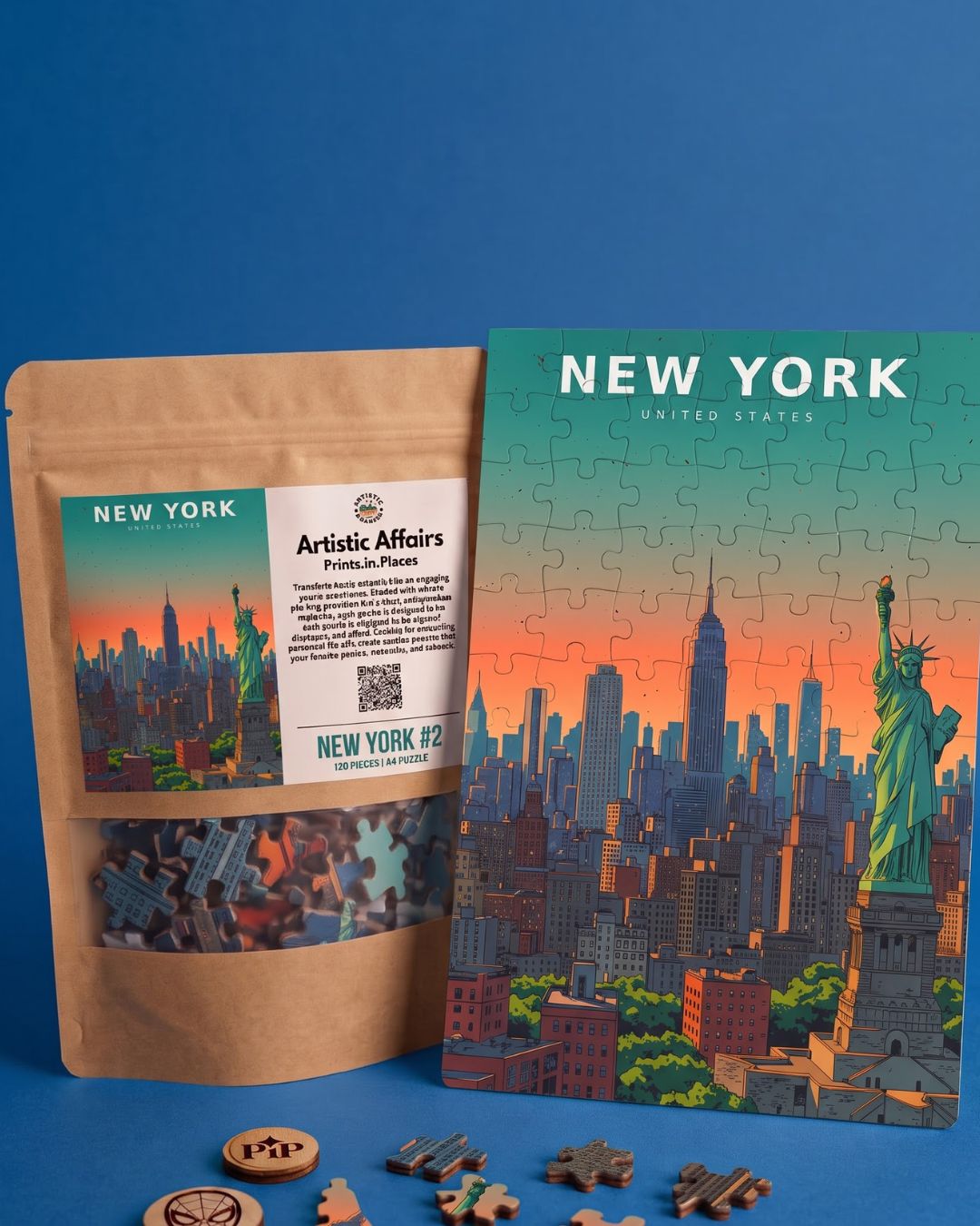 Statue of Liberty Skyline Puzzle | 120 Piece A4 New York Jigsaw
