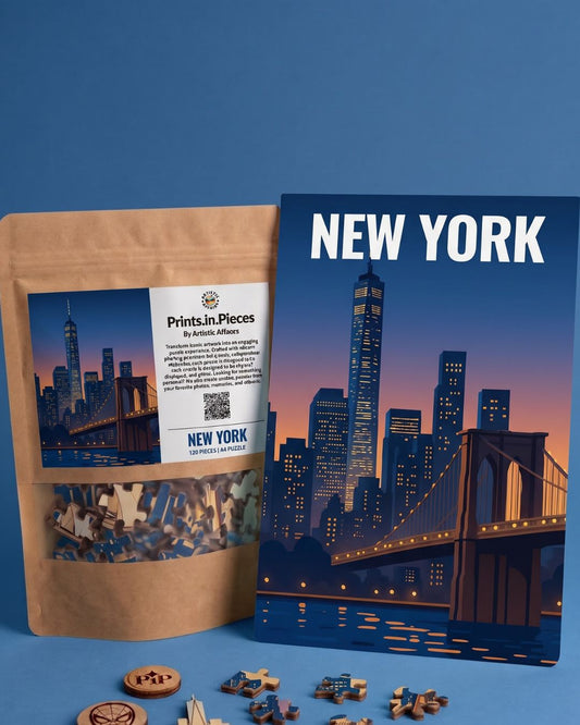 New York City Skyline Puzzle | 120 Piece A4 Brooklyn Bridge Jigsaw