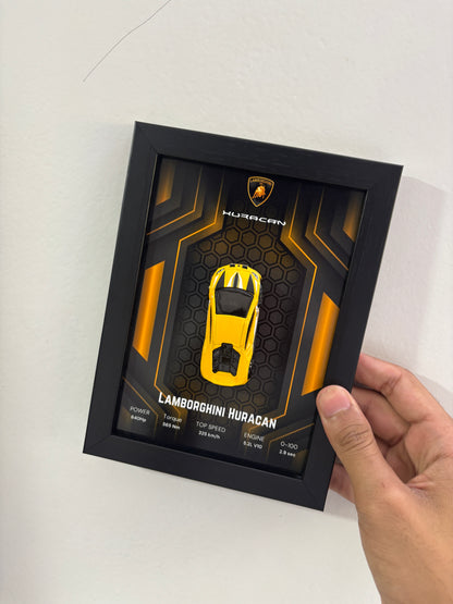 Lamborghini Huracan Car frame 1:64 scale (yellow) P&Q case