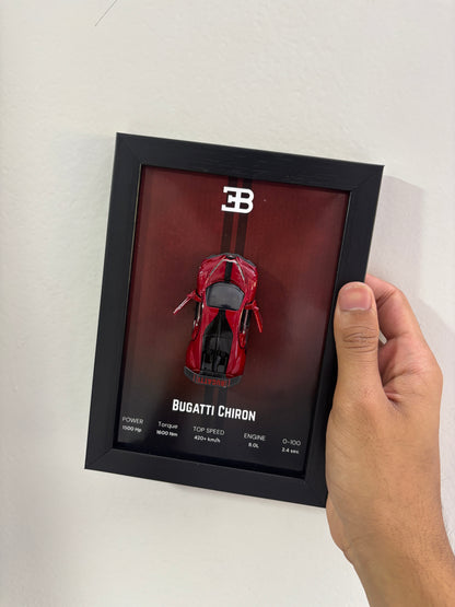 Bugatti Chiron 3d Car frame 1:64 scale (red)