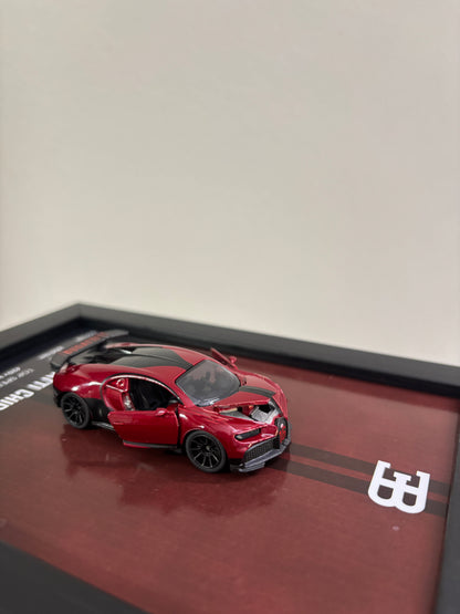 Bugatti Chiron 3d Car frame 1:64 scale (red)