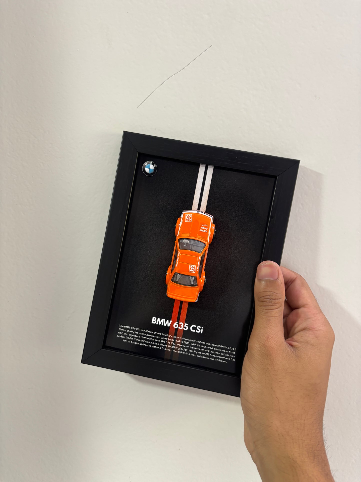 BMW 635 Csi Car frame 1:64 scale (orange)